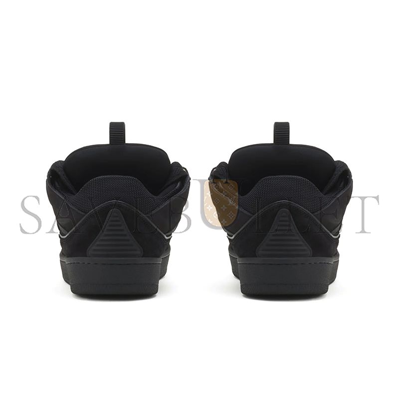 LANVIN BLACK LEATHER CURB SNEAKERS FU-SKDK12-DRAG-P25101035